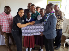  TMDA contributes 2, 448 sanitary pads to form four students at an Academic Hostel in Simiyu, supporting the Region's efforts in the education center.